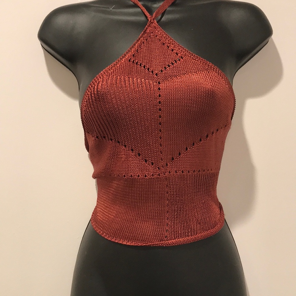 Diamond halter crop top